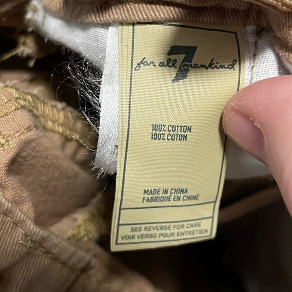 7 For All Mankind Matching Blue Button Down T-Shirt and Khaki Shorts Boys 2T - Picture 3 of 5